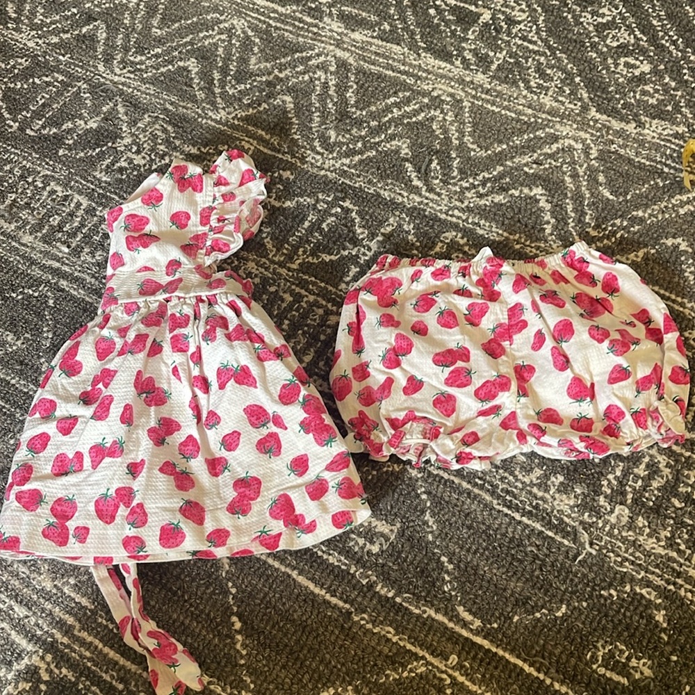 Vintage toddler, strawberry dress